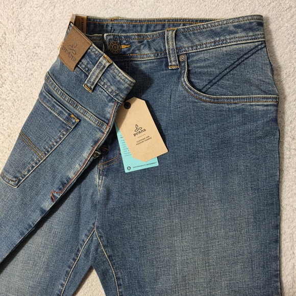 Prana Other - NEW Prana Axiom Jean Mens 36/32 Antique Stone Wash Stretch Straight Leg Denim